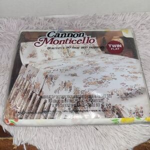 NEW Cannon Monticello Twin Flat Sheet No Iron WHISPERING FLOWERS